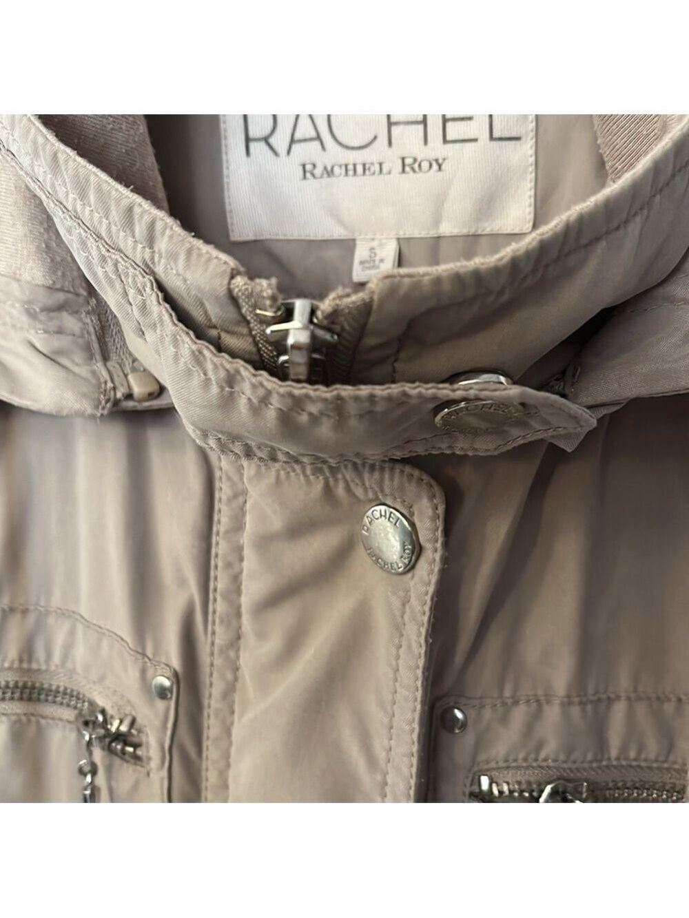 Women's Rachel Roy Lightweight Utility Drawstring Hooded Coat size sm